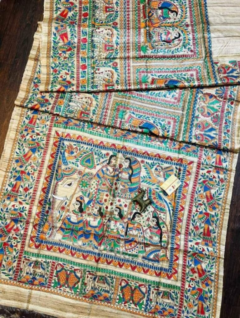 Heritage Handcrafted Madhubani Saree