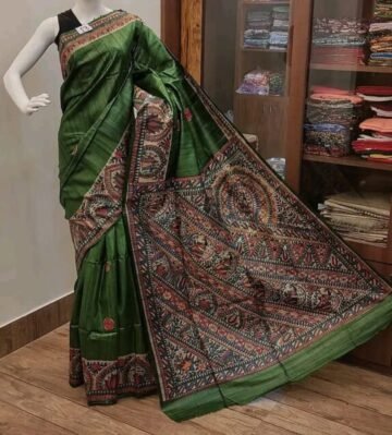Timeless Tussar Madhubani Saree