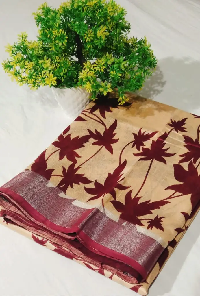 Pure Essence Semi Linen Cotton Slub Saree