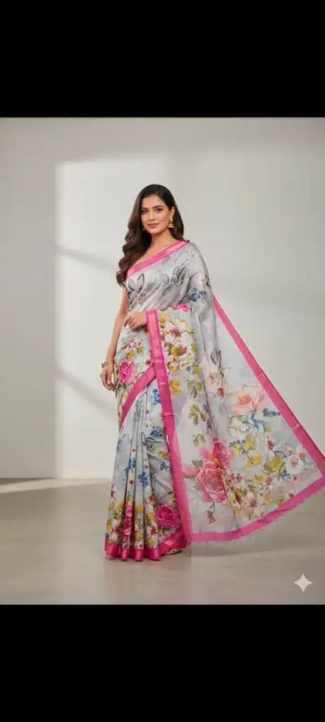 Beautifully Banana silk digital print saree